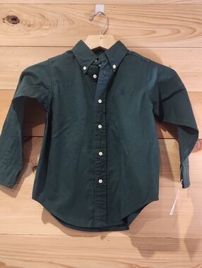Polo by Ralph Lauren Boys' Long-Sleeve Button-Down Shirt in Dark Green